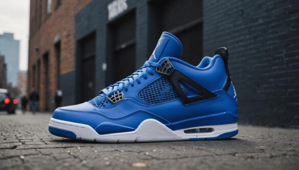 blue jordan 4 sneakers