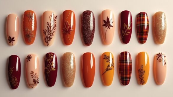 autumn inspired nail art designs