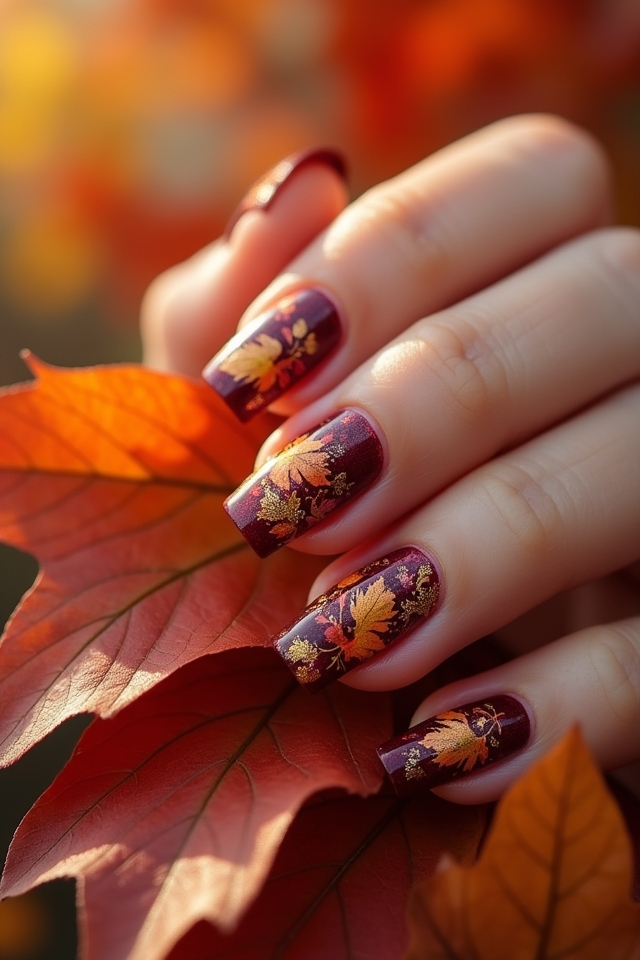 autumn leaf nail art