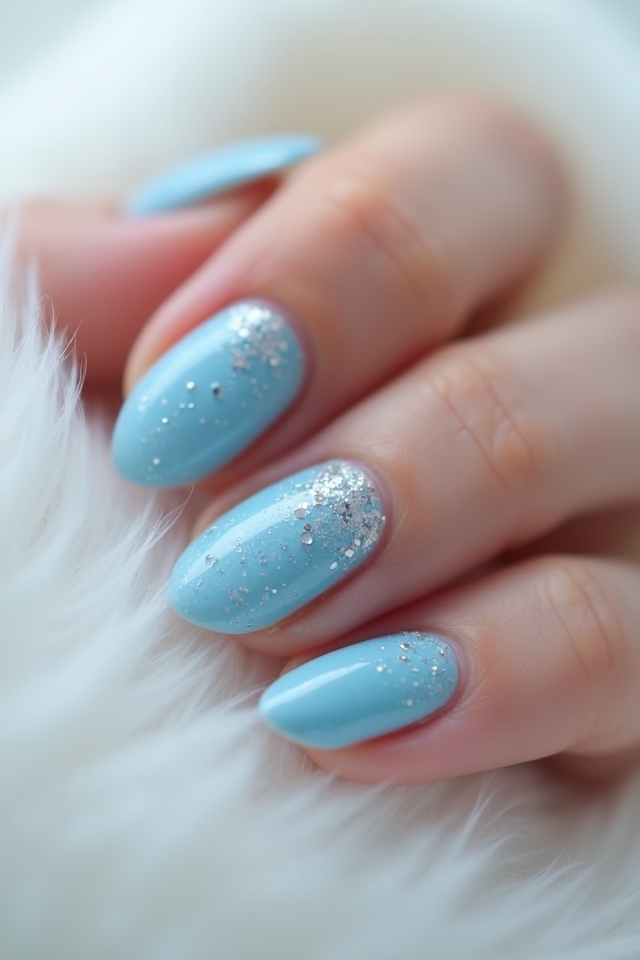 baby blue silver glitter