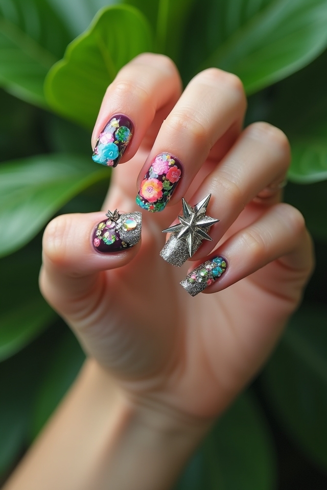 bold 3d nail art