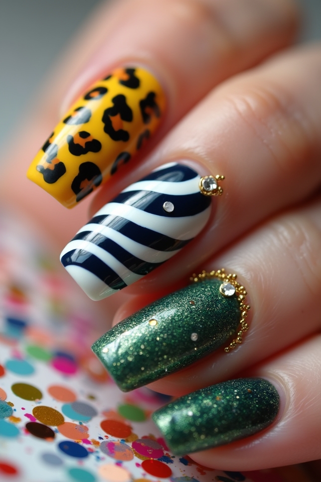 bold animal print nails