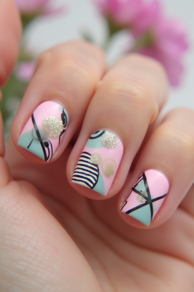 bold geometric nail designs