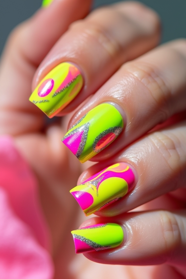 bold neon summer nail designs