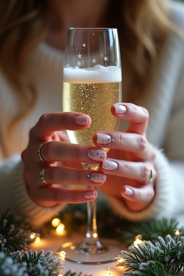 bubbly winter nail glam