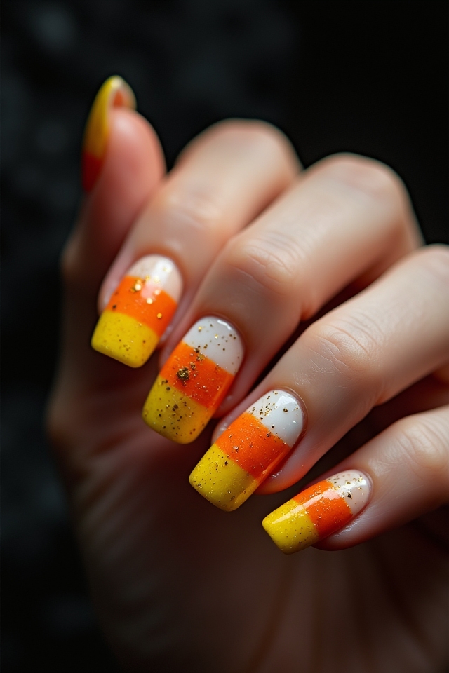 candy corn nail designs