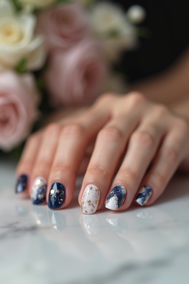 chic marble nail design