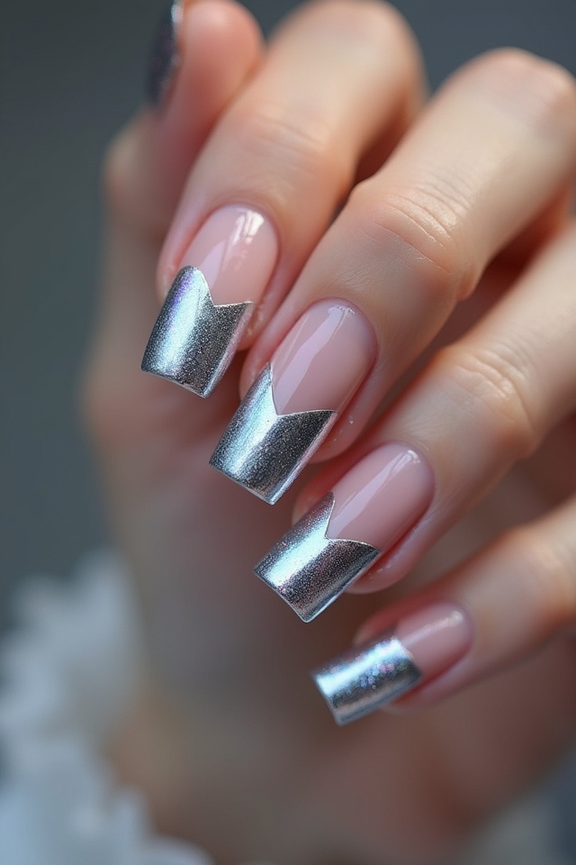 chrome french manicure elegance
