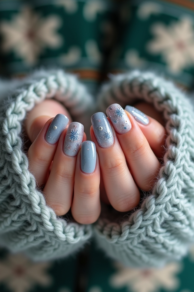 cozy sweater nail designs