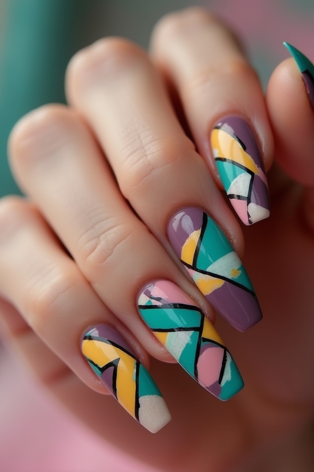 creative abstract nail designs