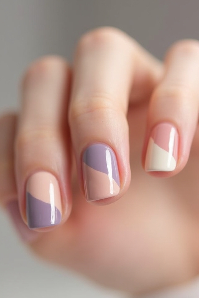 creative color block nails