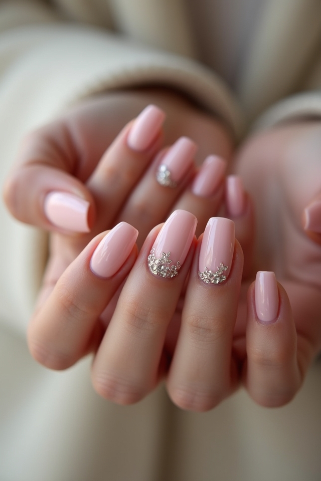 dainty rhinestone manicure accents