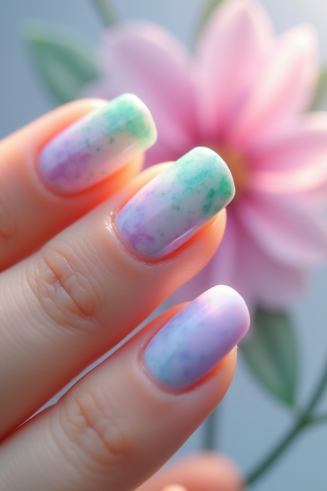 dreamy watercolor manicure technique