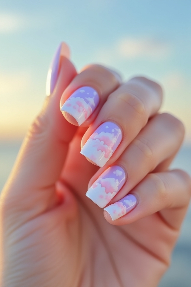 dreamy whimsical cloud nails