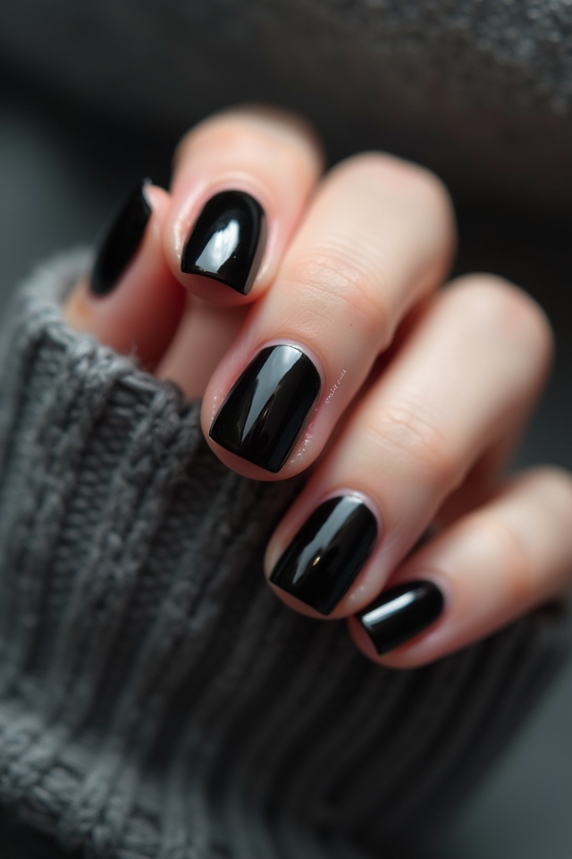 elegant black french tips