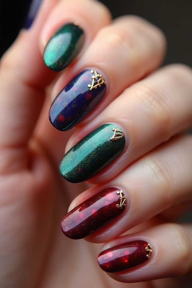 elegant jewel toned nails