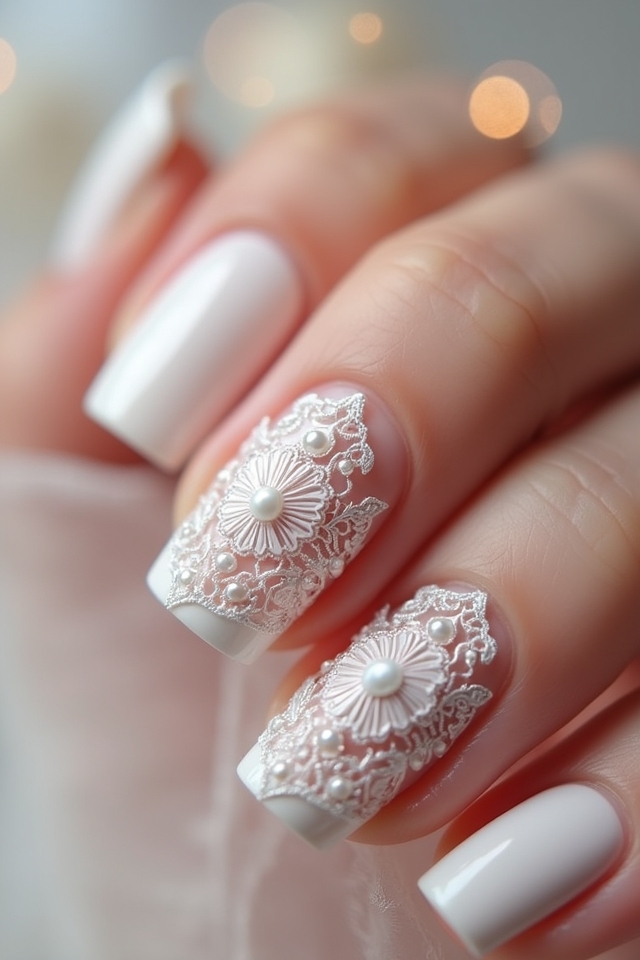 elegant lace nail art