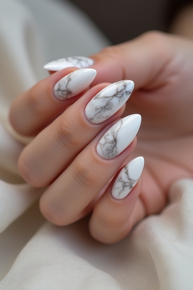 elegant marble nail design