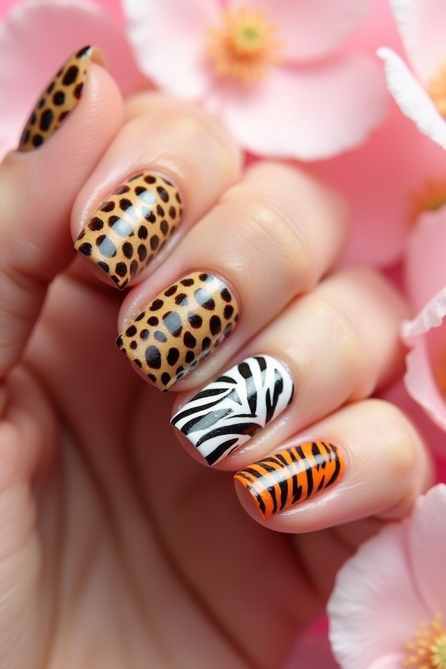 fierce animal print nails