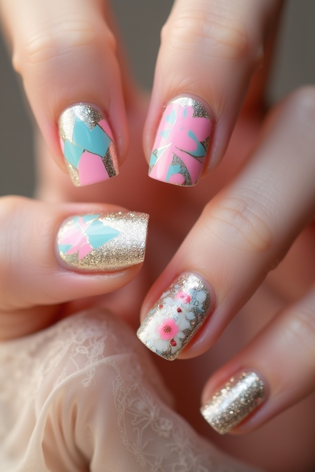 foil accents enhance manicures