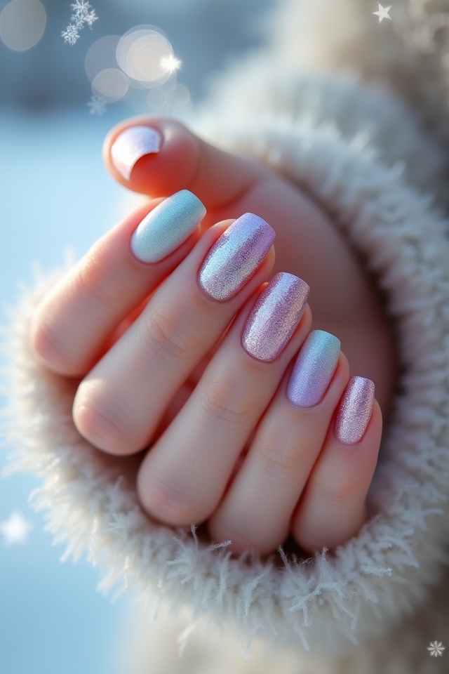 frosty pastel winter nails