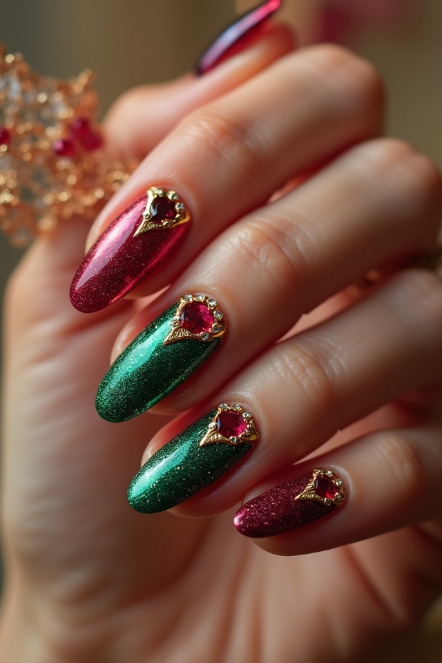 gemstone inspired luxurious nail designs