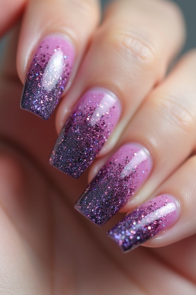 glitter gradient nail technique