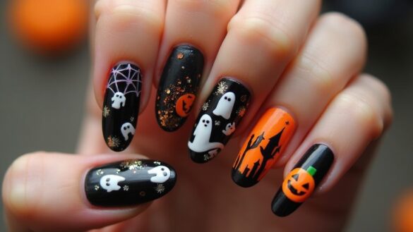 halloween themed nail designs halloween themed nail designs