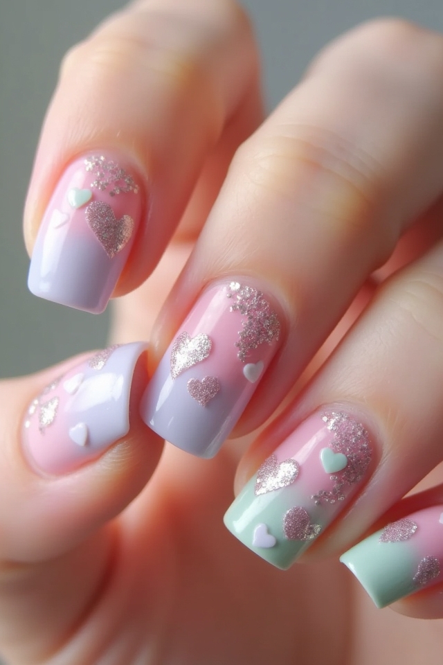 heart patterns nail art