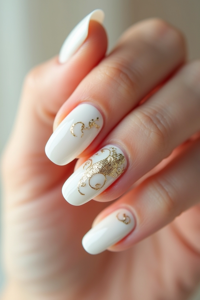 luxurious white and gold