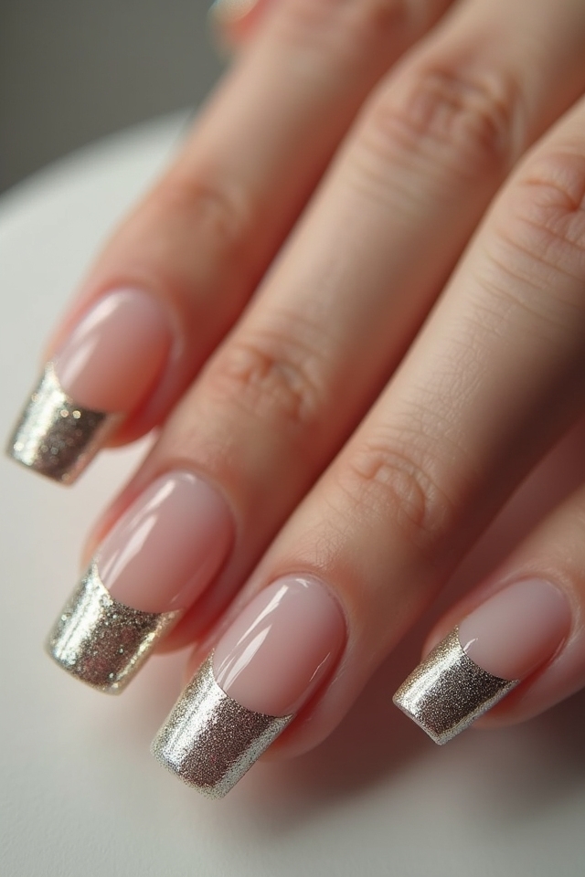 metallic nail accents shine