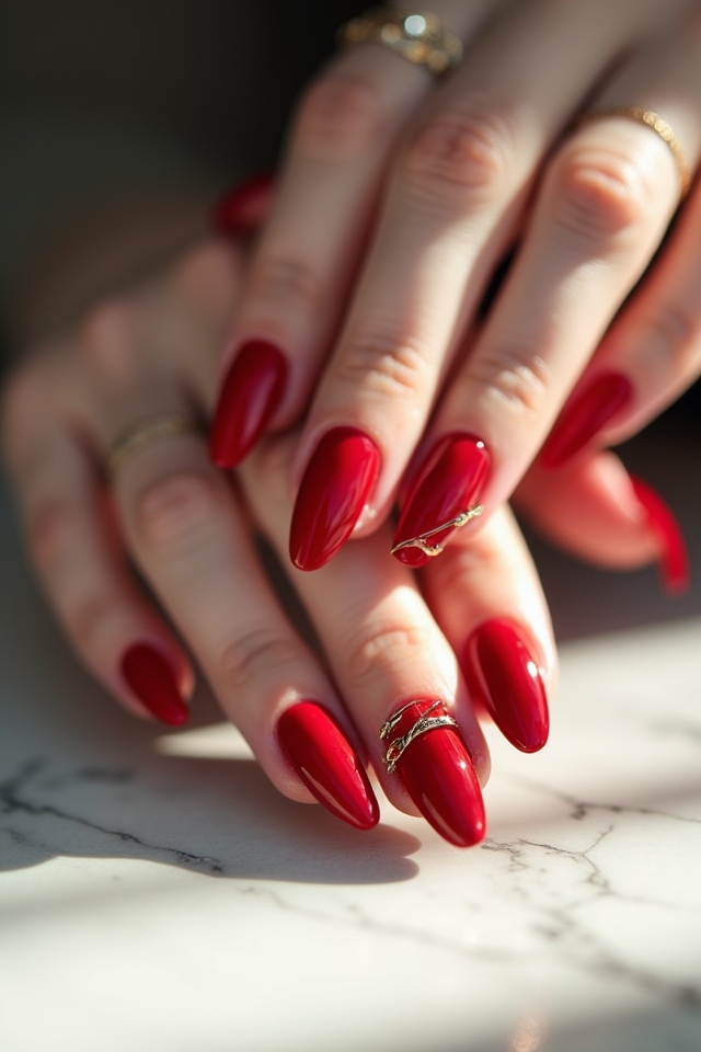 modern red manicure ideas