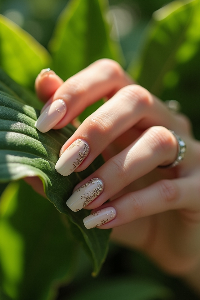 nature inspired leafy nail designs