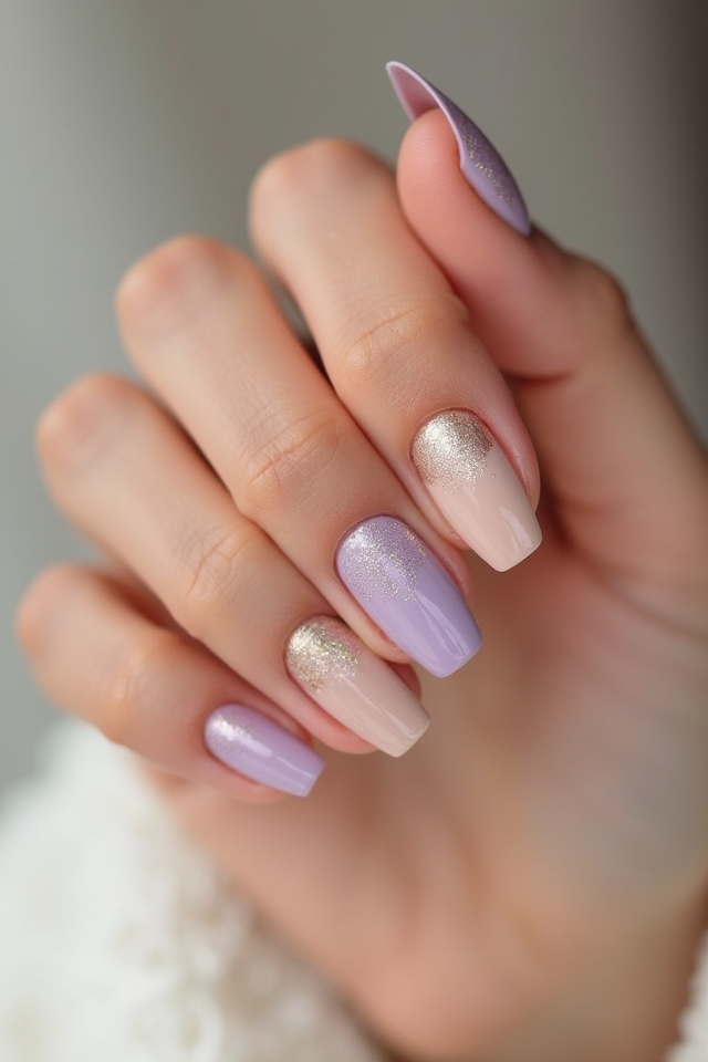 nude nails with pastels