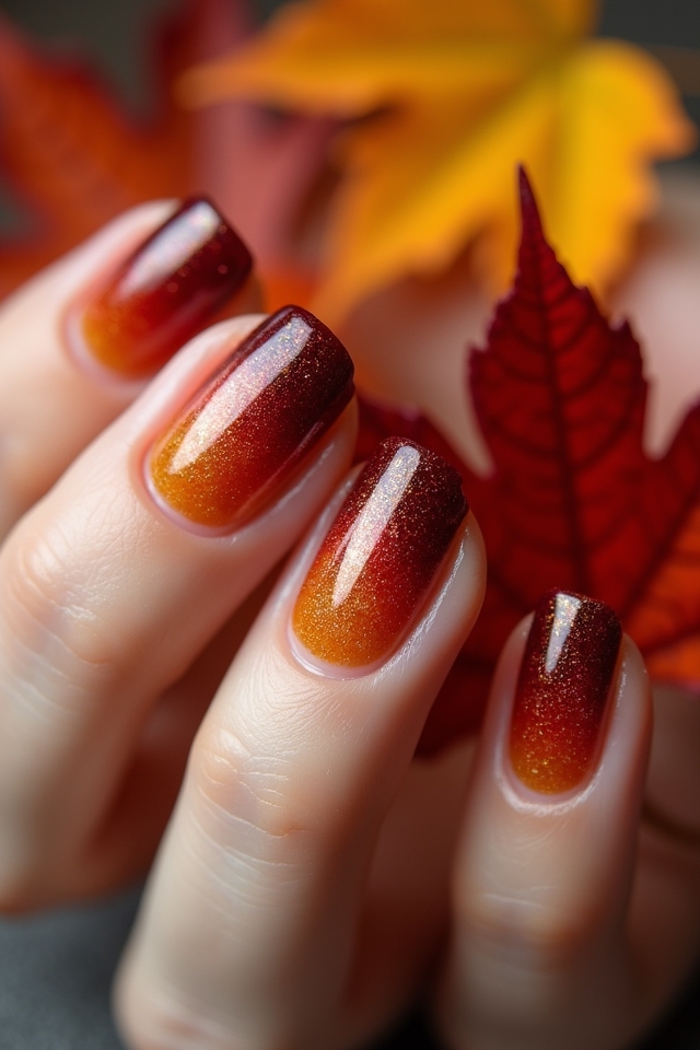 ombre fall nail design