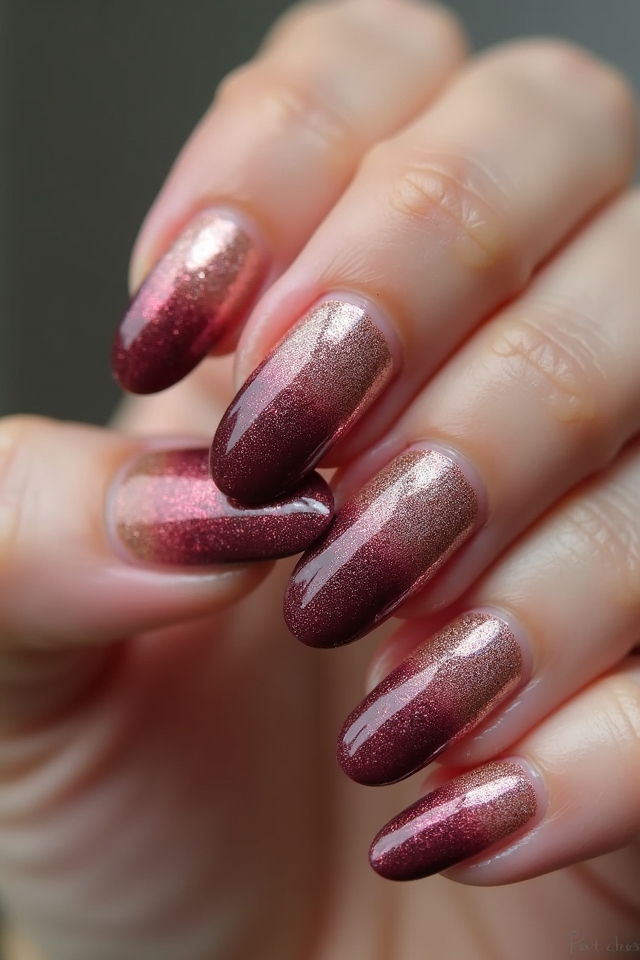 ombre glitter nail design