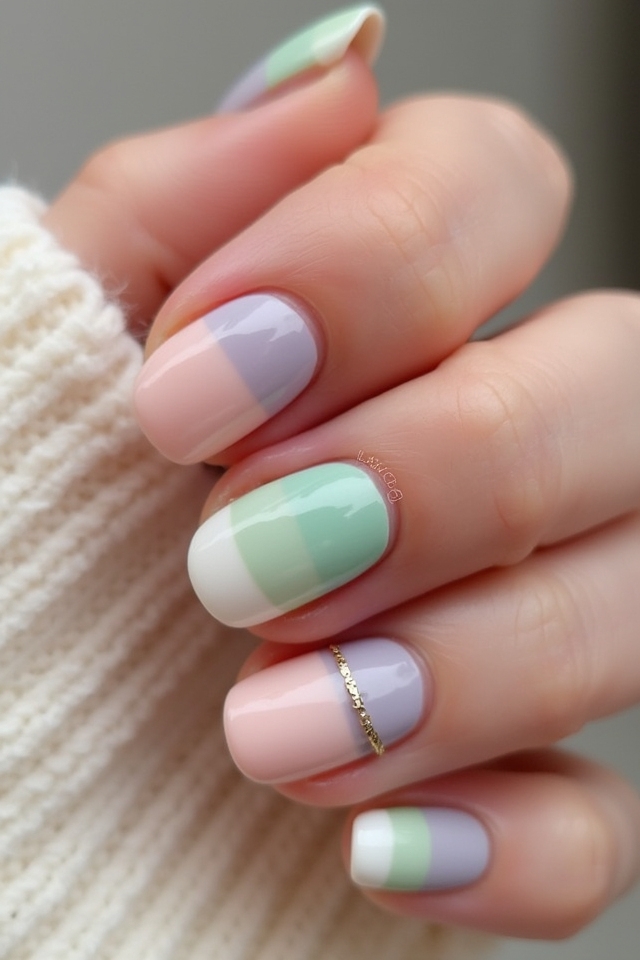 pastel color nail art