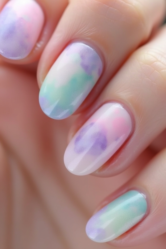 pastel watercolor nail art