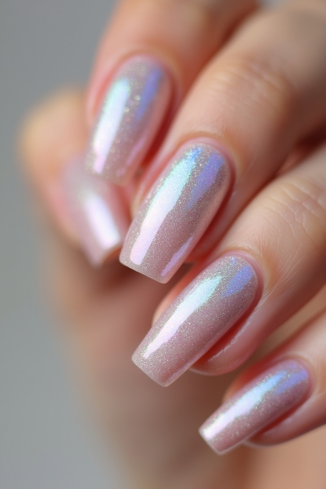 pearlescent nails for elegance