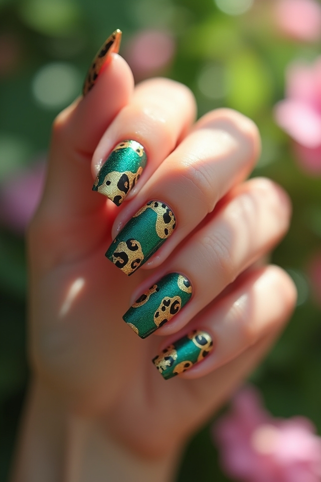 playful animal print nails