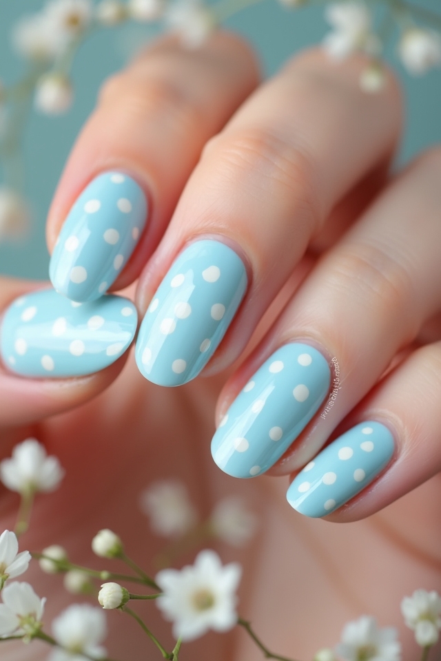 playful baby blue polka dots