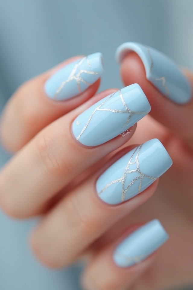playful powder blue nails