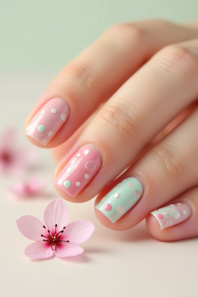 polka dot nail creativity