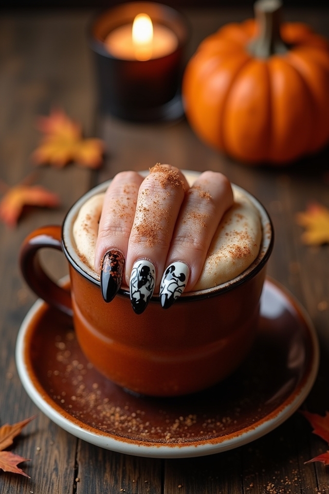 pumpkin spice nail designs