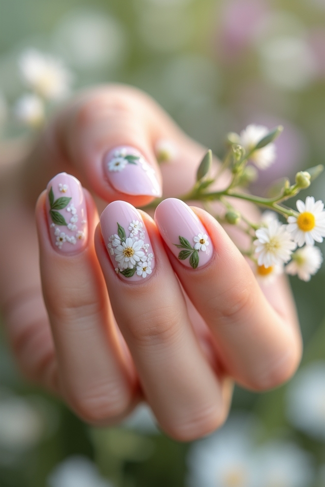 romantic floral nail designs