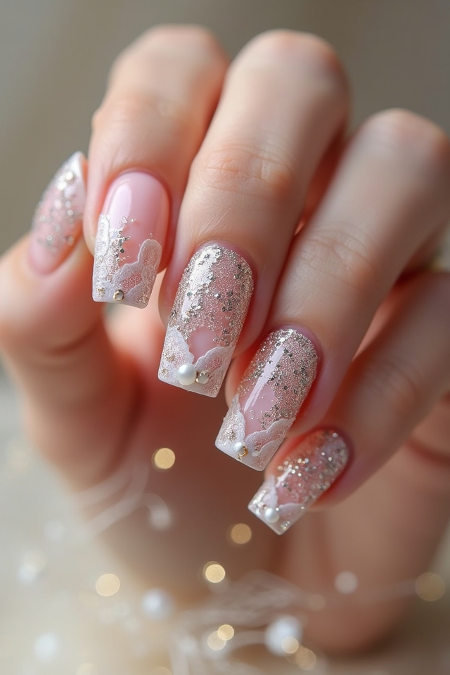 sophisticated elegant lace nails