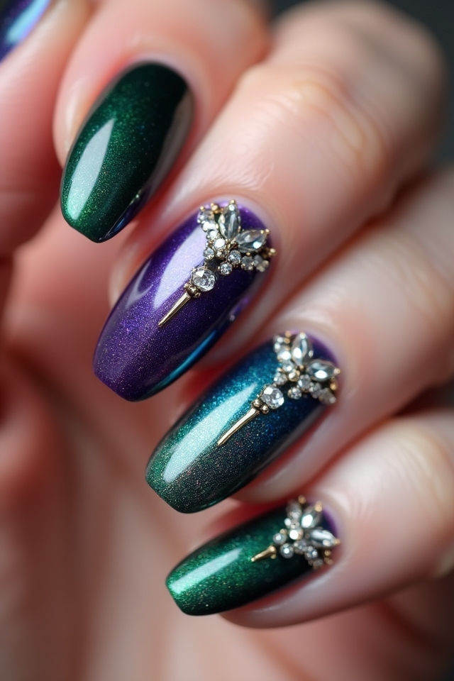 sparkling crystal nail designs