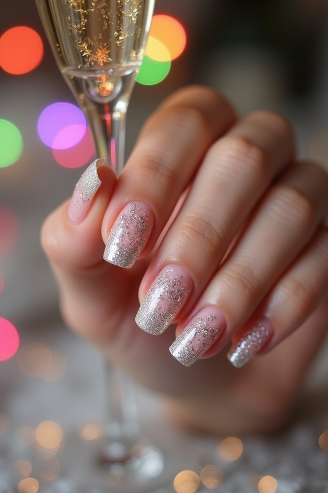 sparkling french manicure tips