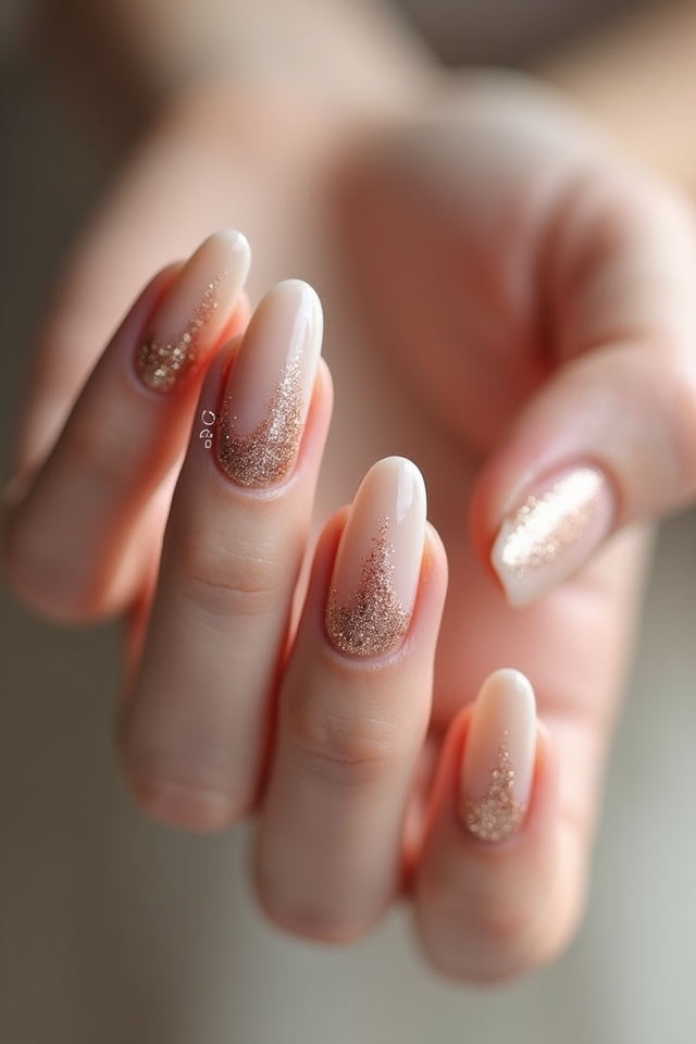 sparkling nude ombr nails