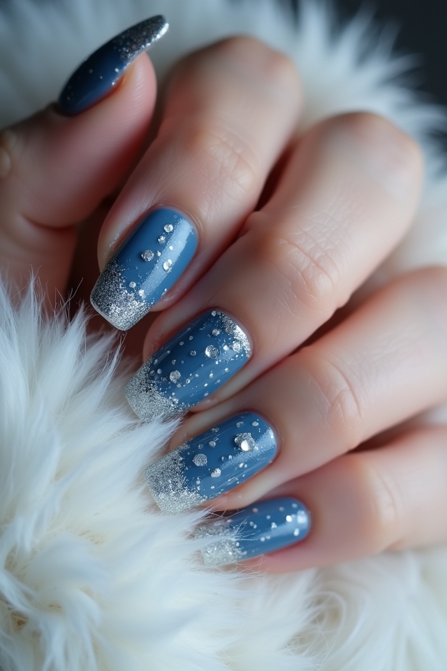 sparkling winter nail design